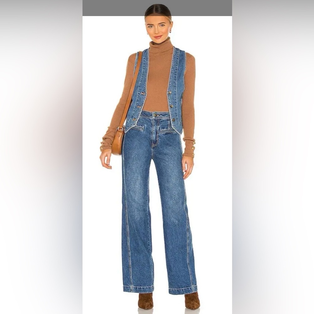Free People Modern Meadow Denim Suit in Blue